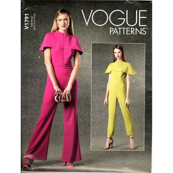 Vogue V1791 Misses 8 to 16 Jumpsuit with Attached Capelet Uncut Sewing Pattern - Picture 1 of 2